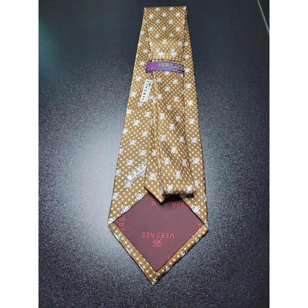 Versace Men's Necktie Gold Medusa Head Silk 4